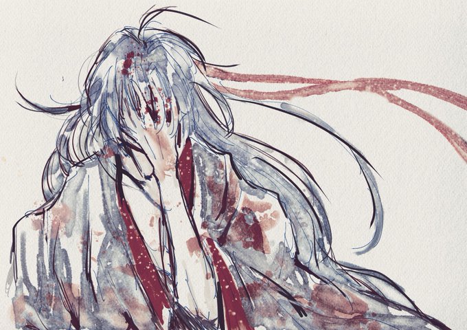 「covering face long hair」 illustration images(Latest)