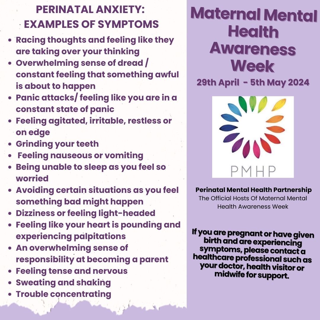 *Demystifying perinatal mental illness*

Reach out to your GP, Midwife or Health Visitor if you are experiencing symptoms of Perinatal Mental Illness!

#MMHAW24