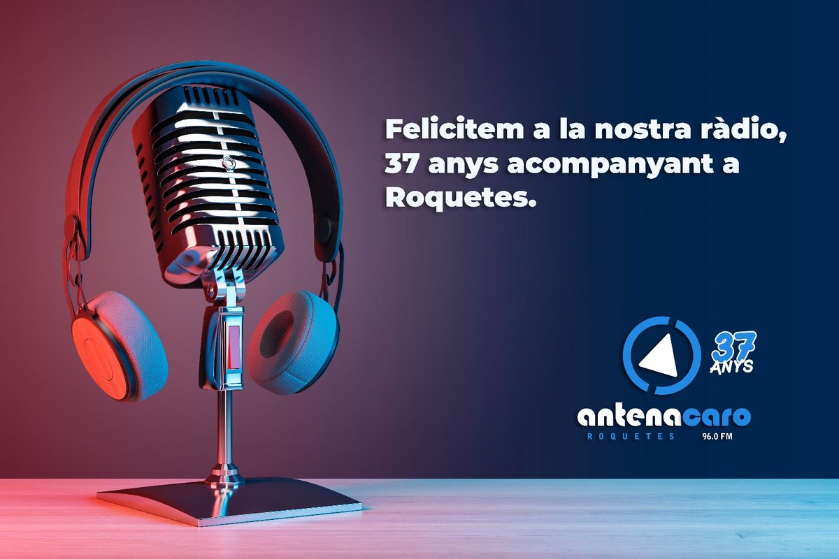 Moltes felicitats #AntenaCaro!! Gràcies a tothom que ha fet possible aquests 37 anys de ràdio, professionalitat i implicació en tot el que passa a la nostra ciutat.🫶 🎂🎂🎂 @RoquetesCom