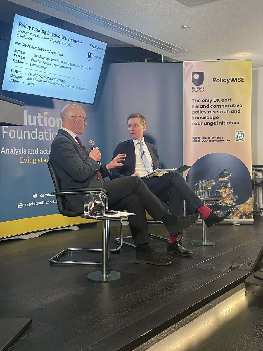 Fascinating Q and A with @TorstenBell and @JohnSwinney - evolution of devolution - in the light of today’s news reminder to look back as well as forward #economiclessons @resfoundation