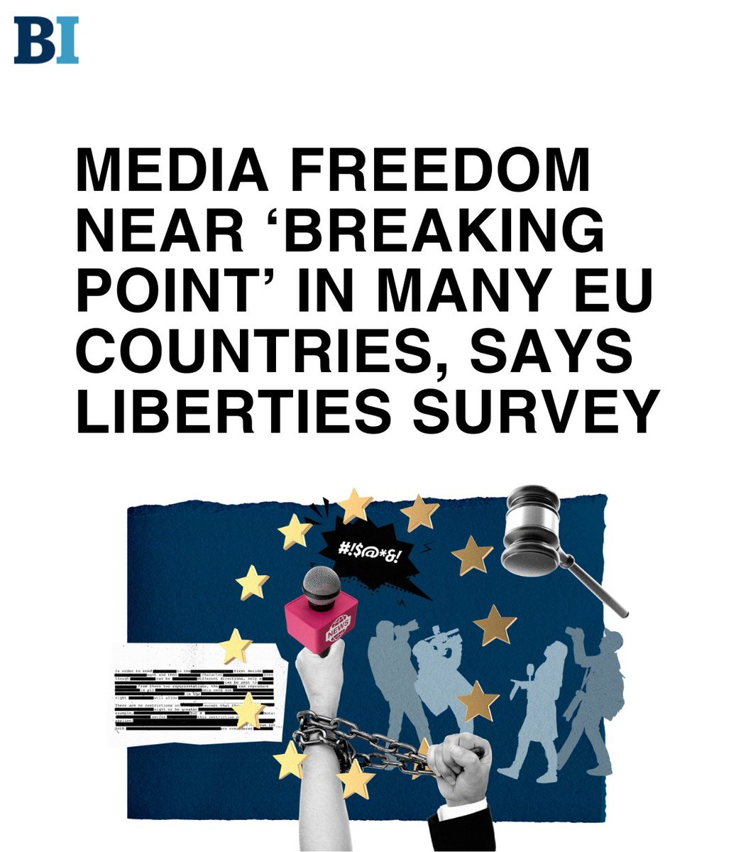 Media freedom and pluralism in many EU countries stand “perilously close” to breaking point and, in some cases, must be almost fully resuscitated, according to the “2024 Media Freedom Report” from the Berlin-based Civil Liberties Union for Europe. 👇 balkaninsight.com/2024/04/29/med…