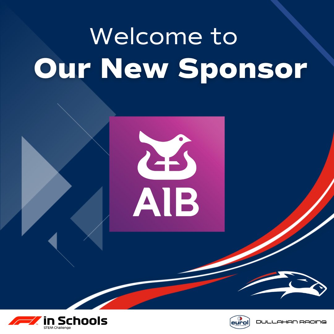 We are excited to announce our latest sponsor @AIBIreland Greystones, Welcome to the team and thank you for your support.

#eurol #f1 #dullahanracing #stem #sponsorship #engineering #f1inschools #school #greystones #stdavidsgreystones #aib