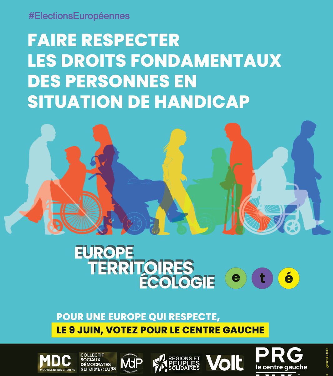 Faire respecter l'accès aux droits fondamentaux des personnes en situation de #handicap,instaurer des sanctions européennes à l'encontre des États qui ne luttent pas contre les discriminations dont ils sont victimes. Le #9juin #EuropeTerritoiresEcologie @ETE_2024 @Lacroix_PRG