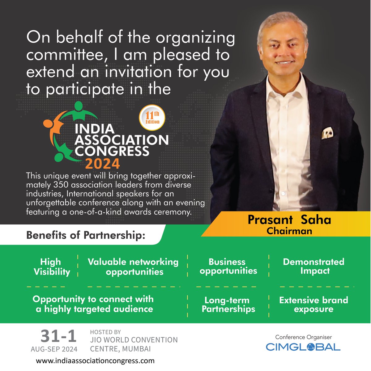 Join Forces with Us: Forge a Powerful Partnership for Success at the India Association Congress 2024! Let's collaborate for progress.

#IndiaAssociationCongress #PartnershipOpportunity #CollaborateForChange #FutureOfIndia #ProgressTogether