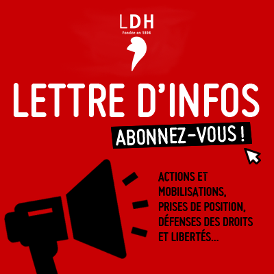 #LettredInfo | Parce que la défense des droits & libertés ne peut pas attendre la fin de la crise & que celle-ci risque au contraire d'être un enjeu supplémentaire pour les combats que nous menons, suivez notre actu et abonnez-vous à notre Lettre #LDH ! ➤ ldh-france.org/newsletter.html
