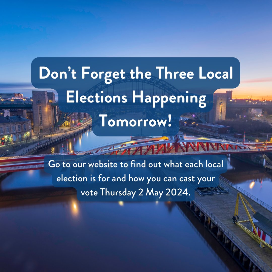 Don't forget to vote in the three local elections happening tomorrow. Go to nusu.co.uk/news/article/s… to read about the different elections and what ID you need to take.