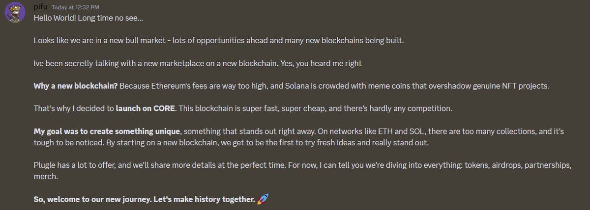 IMPORTANT MESSAGE #CoreChain