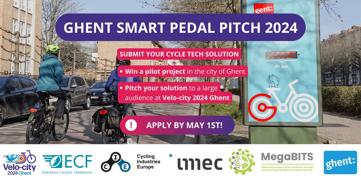 Last chance to register for Smart Pedal Pitch 2024! Are you a startup, micro-enterprise, or small business seeking to grow and showcase your cycling tech? If so, apply before May 1st for Smart Pedal Pitch, taking place during @VelocitySeries: velo-city-conference.com/en/programme/s…