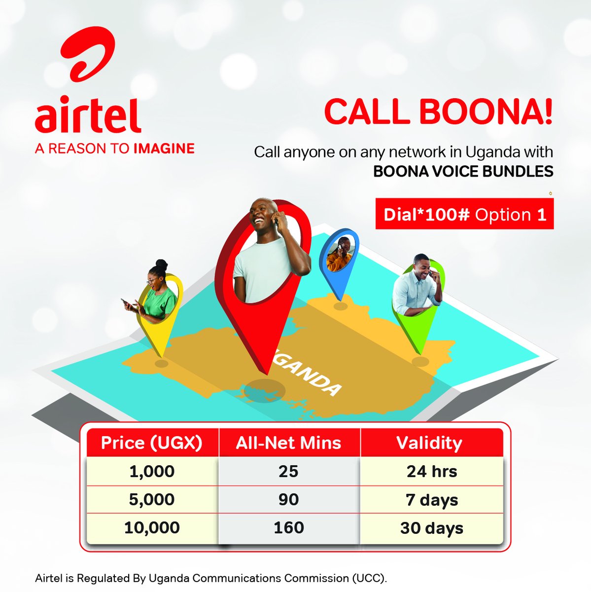 With #CallBoona bundles, cross-network calls are now easier, and hustle free. Dial *100#, select option 1 to stay connected. You can also use the #MyAirtelapp here; airtelafrica.onelink.me/cGyr/qgj4qeu2