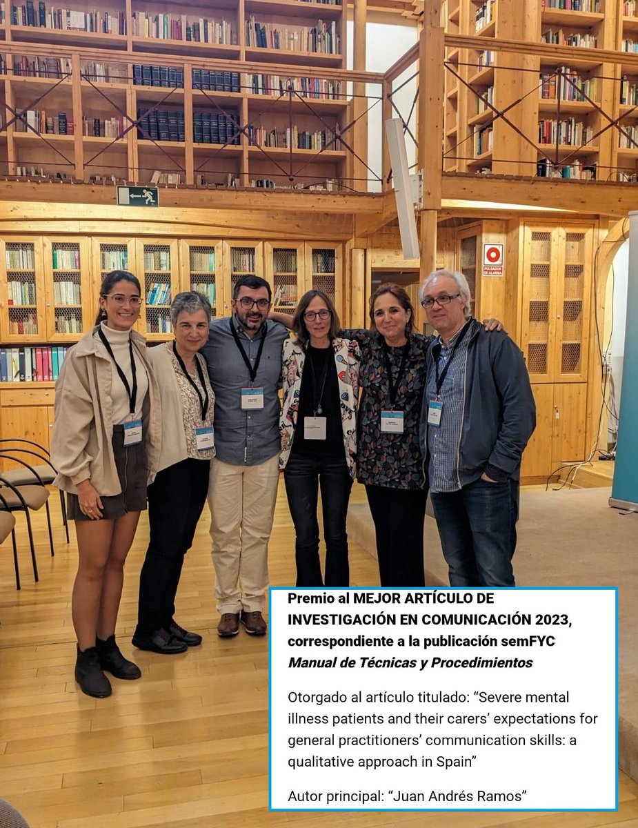 Premio Nacional Semfyc al mejor Artículo de Investigación en Comunicación. Nuestra Unidad Docente recoge el Premio Nacional Semfyc al mejor Artículo de Investigación en Comunicación Clínica en el XXXIII Congreso Nacional de Comunicación y Salud celebrado en Cuenca.