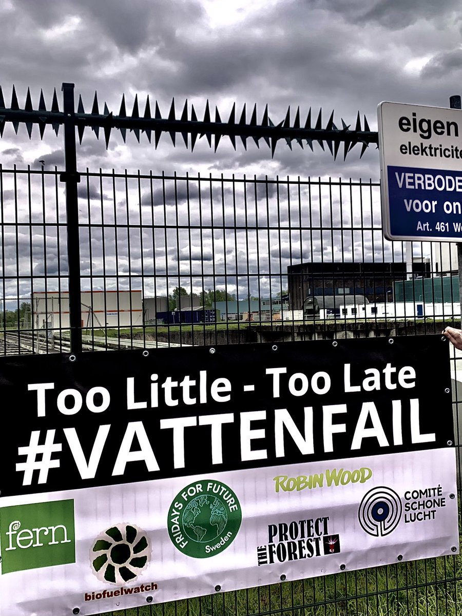 Protests in the Netherlands, Sweden, Germany and the UK today, against Vattenfall continued investments in high-carbon biomass plants This internationally coordinated protest is organized by Fridays For Future International, #ProtecttheForest (SW), the Clean Air Committee