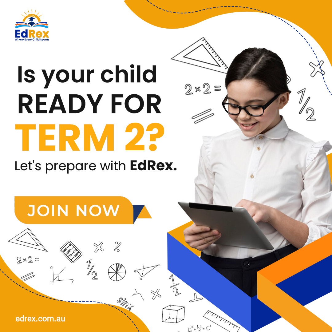 Are you ready to take your kids' learning to new heights in Term 2? Unlock unlimited opportunities with EdRex!  Email:  info@edrex.com.au

#edrexlearning #australiancurriclum #term2 #AustralianEducation #onlinetutoring