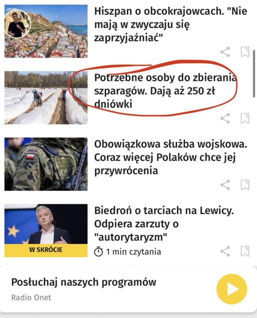 Uśmiechnięta informacja w Onet.