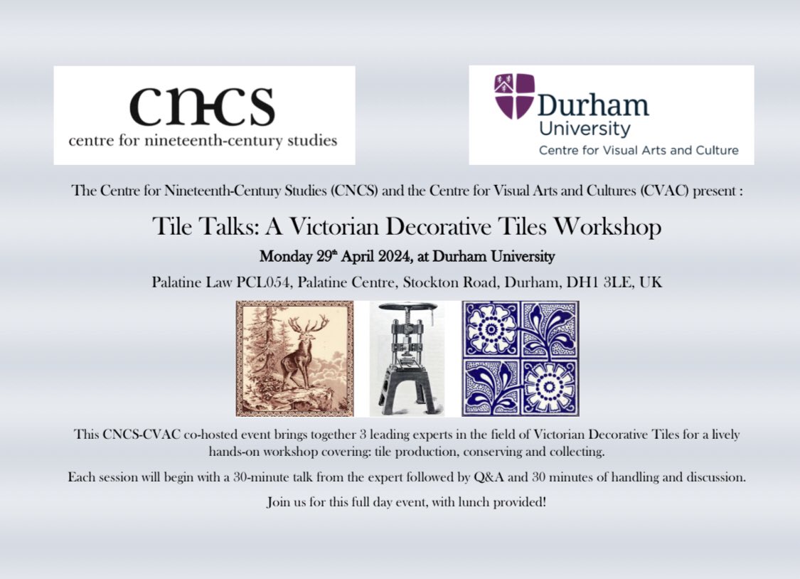 Dr Margaret Gray (@megriffsonlife) on Twitter photo Back at <a href="/DurhamCNCS/">Centre C19th Studies</a> for an exciting day of handling Victorian decorative tiles! #victorian #twitterstorians #aesthetics #GLAM Back at <a href="/DurhamCNCS/">Centre C19th Studies</a> for an exciting day of handling Victorian decorative tiles! #victorian #twitterstorians #aesthetics #GLAM