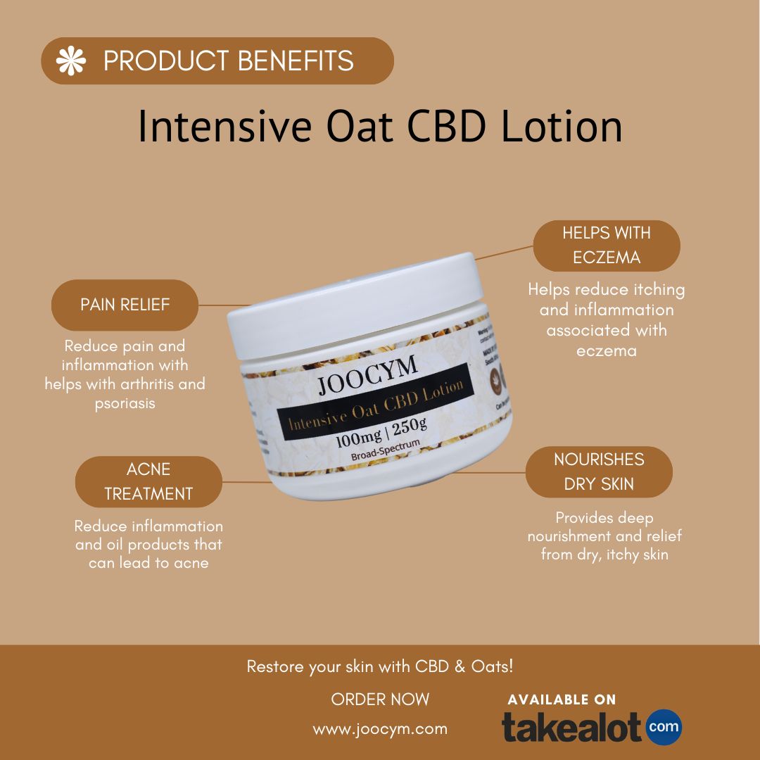 Is dry and itchy skin affecting life?

CBD and Colloidal Oats benefit your skin and provide relief while protecting and nourishing your skin.

Don't live another day without restoring your skin!

Available on buff.ly/3UvpgAM and on @takealot
buff.ly/3rZPX4C