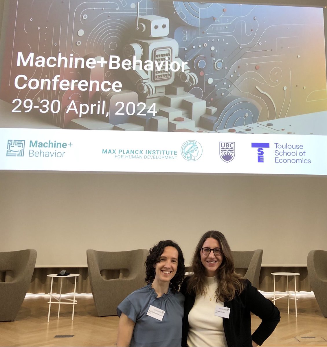 I’m delighted to be at the #machine+behavior conference organized by ⁦@iyadrahwan⁩ ⁦@JFBonnefon⁩ ⁦@azimshariff⁩ in Berlin representing@nature with my lovely colleague ⁦@SamanthaAntusch⁩ from ⁦⁦@NatureHumBehav⁩