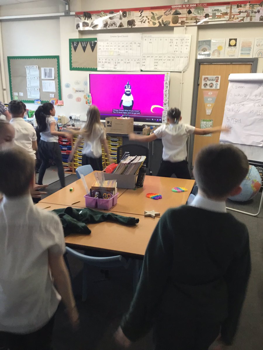 Year 4 are enjoying their brain break dancing to times tables supermovers!