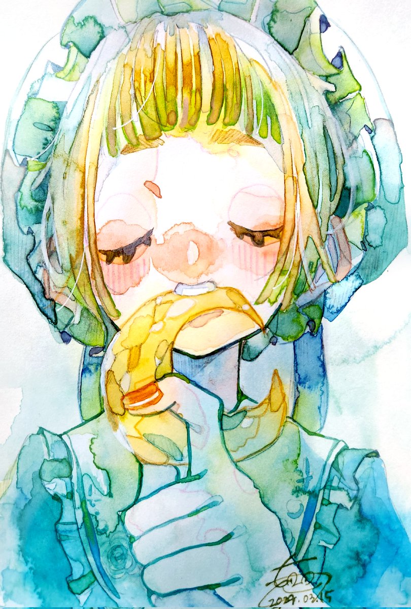 「思い出を食む#art #watercolor 」|うもく🍎🍏🦆のイラスト