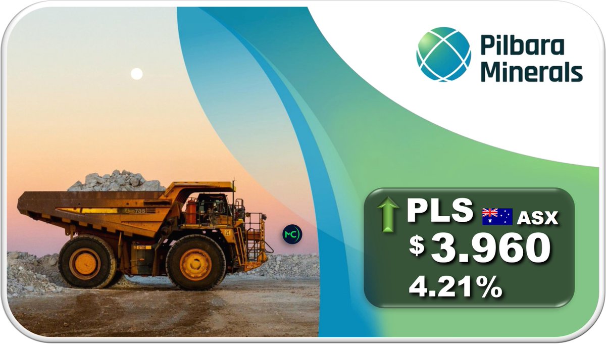 $PLS #ASX 🇦🇺 $3.960 ⬆️ 4.21%
@PilbaraMinerals

#Pilbara $PLS #Lithium #Tantalum #Pilgangoora #PortHedland #PilbaraRegion #WA 😎👍🎯