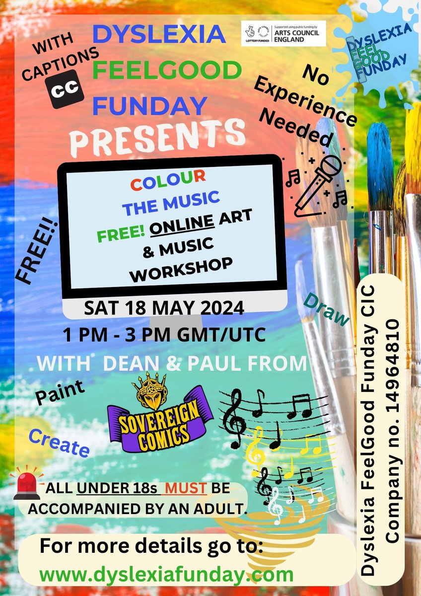 FREE Online Art and Music Session Get ready to splash some colour on your screen, be moved by atmospheric tracks & the power of where your imagination can lead you! Saturday 18 May, 1 pm - 3 pm eventbrite.co.uk/e/online-colou…