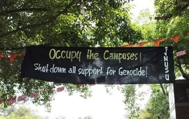 JNUSU (@jnusu_official) stands with #Gaza!

Long live 🍉
More power to #GazaSolidarityEncampment movements!