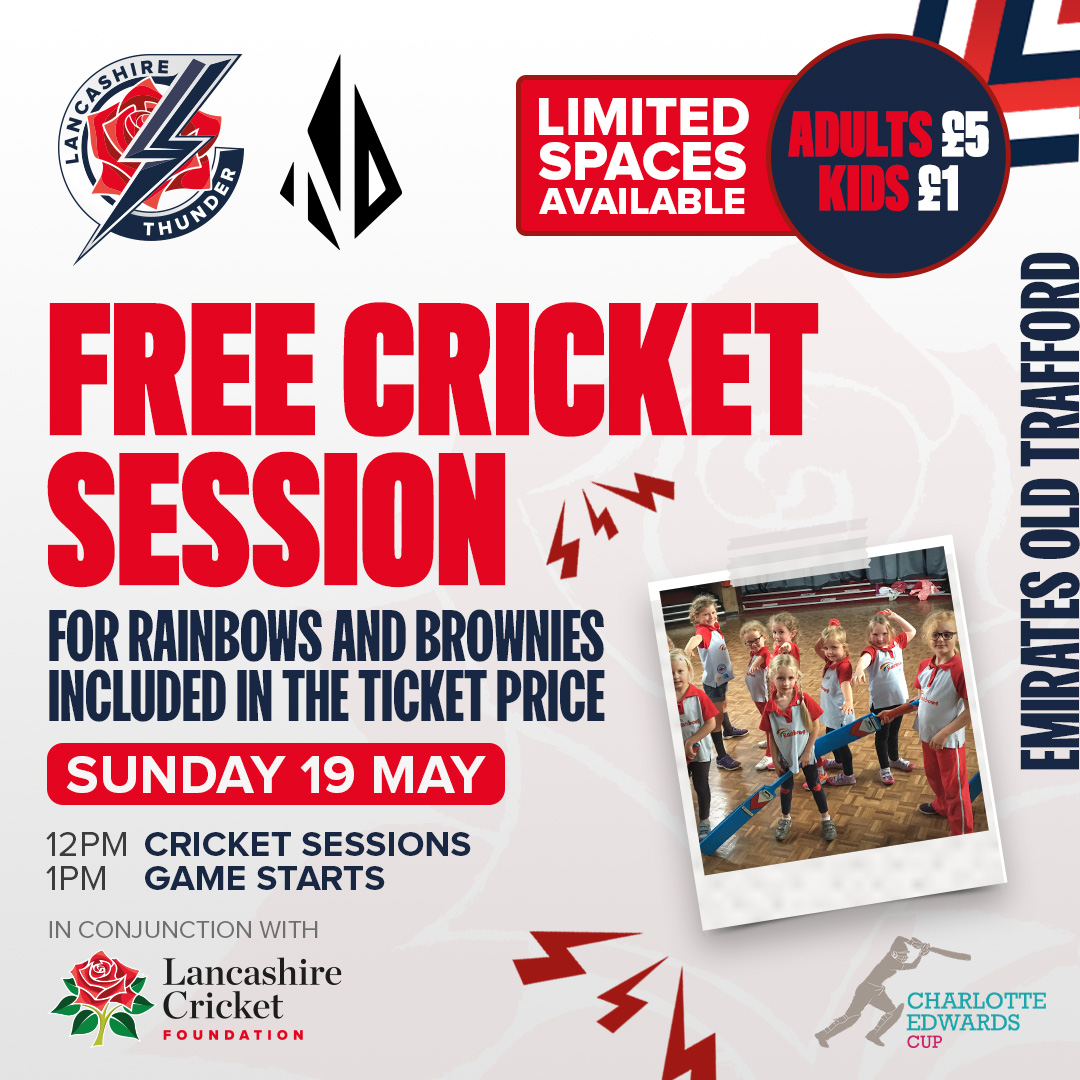 📢Calling all Girl Guides across the North West! We have a special opportunity to participate in a cricket taster before @Thundercric take on @North_Diamonds at EOT! 🏏 Book your tickets now as limited spaces available⬇️ bit.ly/4bgOmsw @Girlguiding_NWE