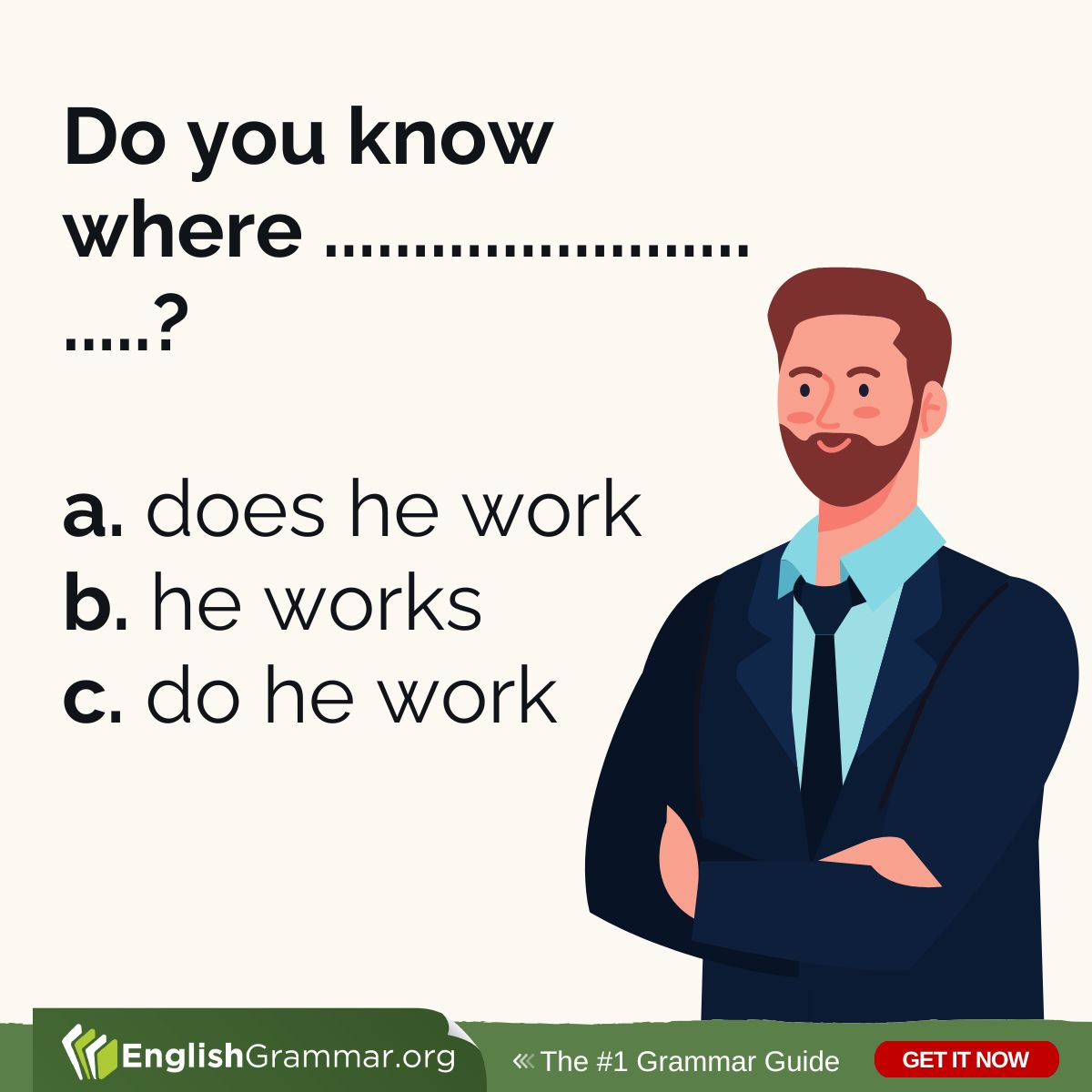 Anyone? Find the right answer here: englishgrammar.org/embedded-quest… #grammar #writing #amwriting