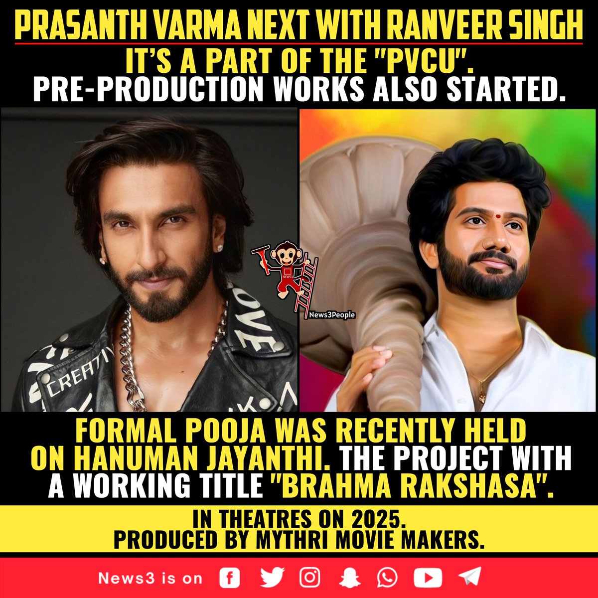 #PrasanthVarma - #RanveerSingh - #BrahmaRakshasa - #PVCU 💥💥💥