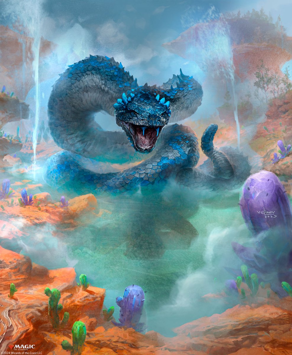 Now, allow me to share my latest illustration related to OTG...

Mystic Snake
Simulacrum Synthesizer
MTG: OUTLAWS OF THUNDER JUNCTION
AD: Forrest Schehl
©2024 Wizards of the Coast LLC.

#MTG #MTGART #MTGOTG #OTG #MTGThunder