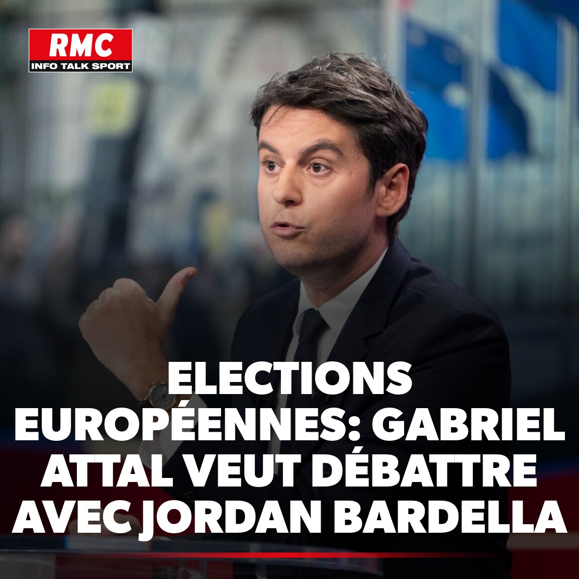 🔴 INFO RMC. Elections européennes: Gabriel Attal veut débattre avec Jordan Bardella ► l.rmc.fr/tCV