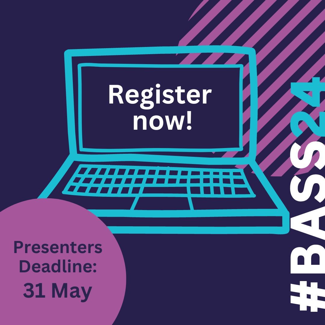 📢 If you're presenting at the #BASS24 conference (whether its for a poster, presentation or lightning talk) please make sure to register before 31 May. ➡️ REGISTER: crestresearch.ac.uk/bass24