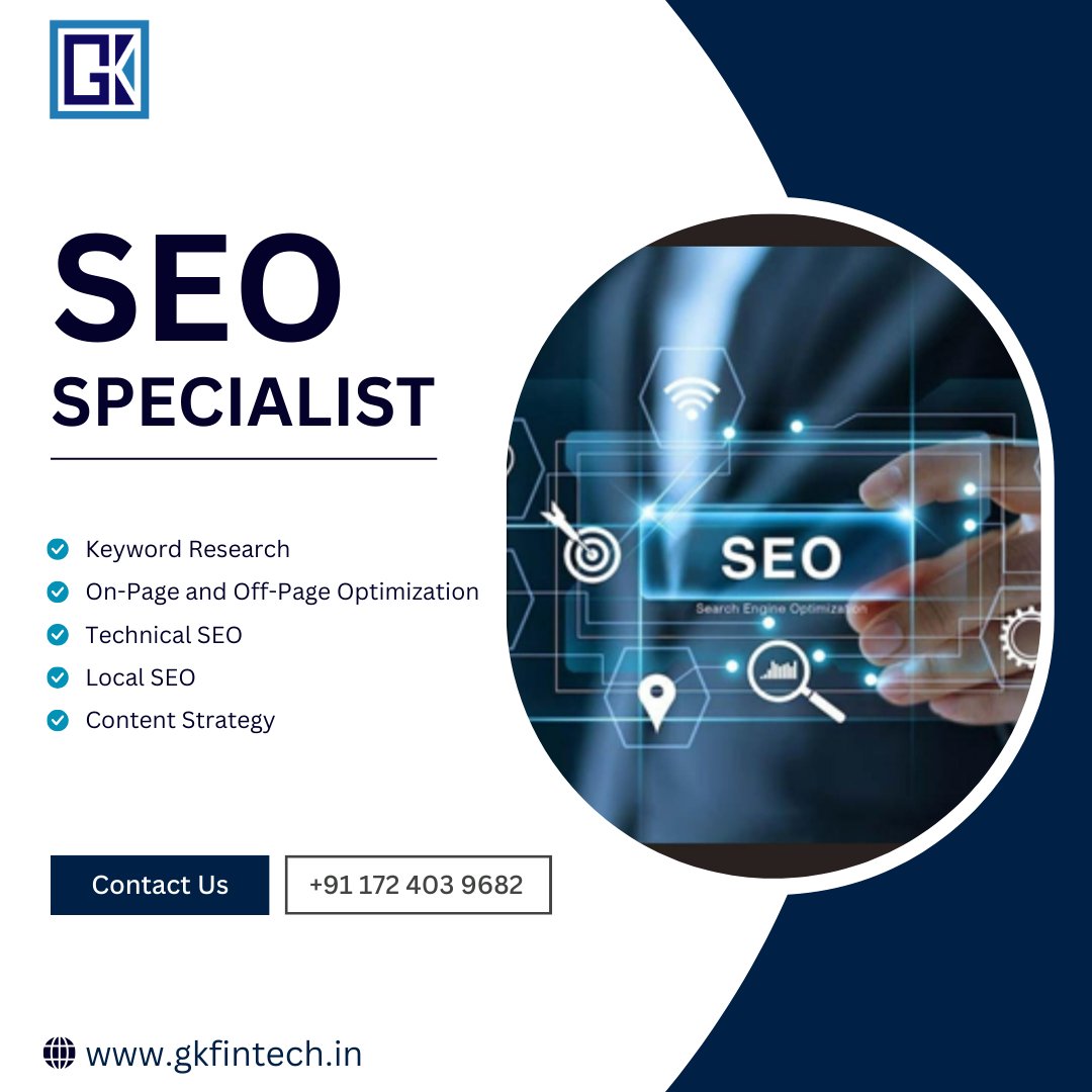'Unlock your online potential with GK Fintech's expert SEO specialists, driving your digital presence to new heights .'
 To learn more about it, visit our website: gkfintech.in
#socialmedia #gkfintech #webdevelpment #innovativesolutions #fullstackdevelopment