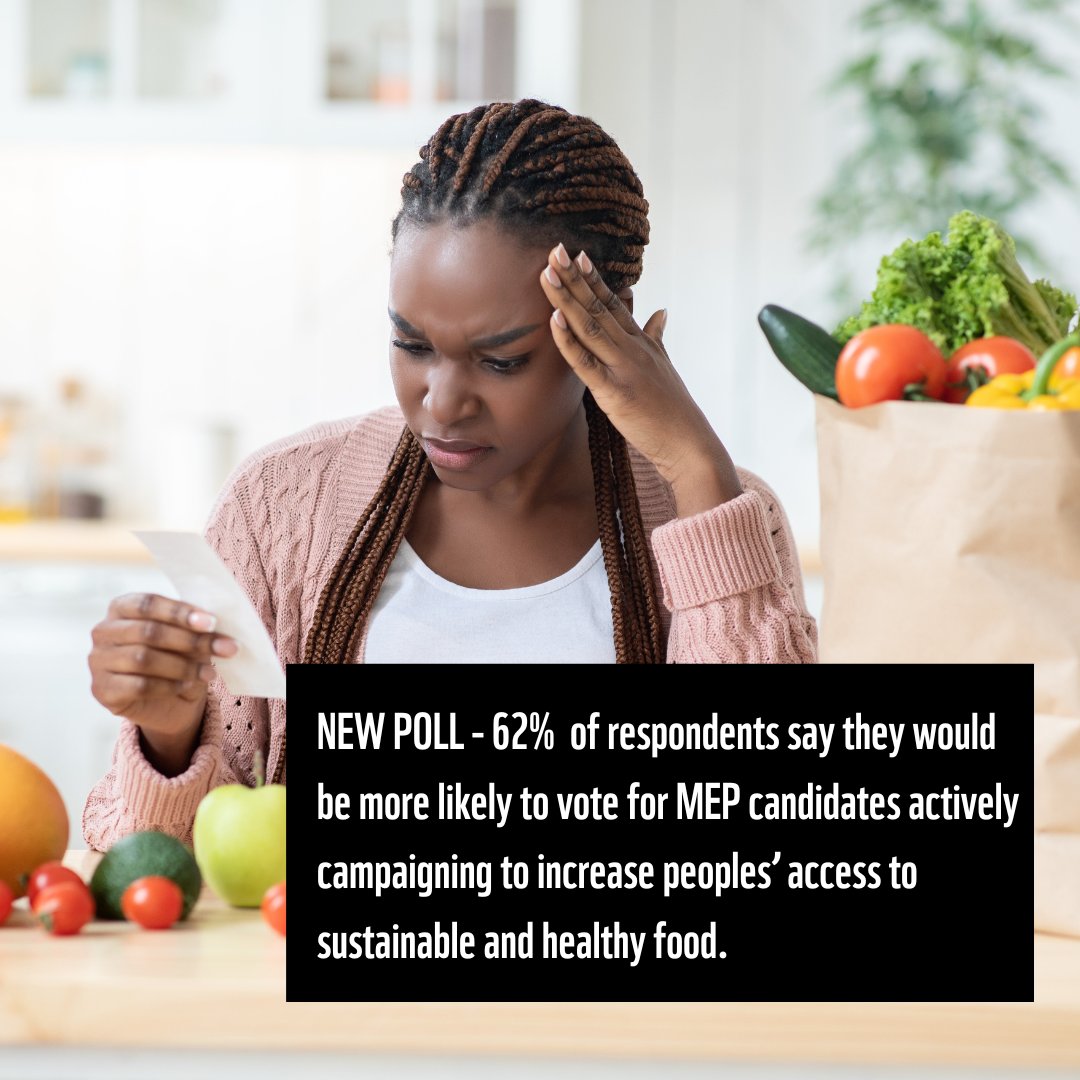 MEPs take note! 2/3 of citizens want cheaper &amp; more available sustainable &amp; healthy food 🫛🥕🍅🥜

As we approach #EUelections2024 we call on campaigning MEPs to make plans for food that's better for the 🌍, &amp; healthier for us, and cheaper!

#votefutureEU #Eat4Change ⤵️