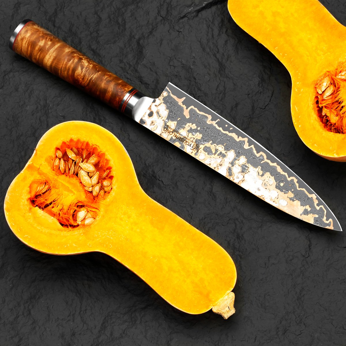 Handcrafted from Japanese Copper Damascus Steel, this professional-grade knife delivers precision and power to your kitchen.

amzn.to/3UkBNHc

#yousunlong #yousunlongknife #chefknife #kitchenessentials #culinaryart #cookingtools #razorsharp #handcrafted #foodie #cheflife