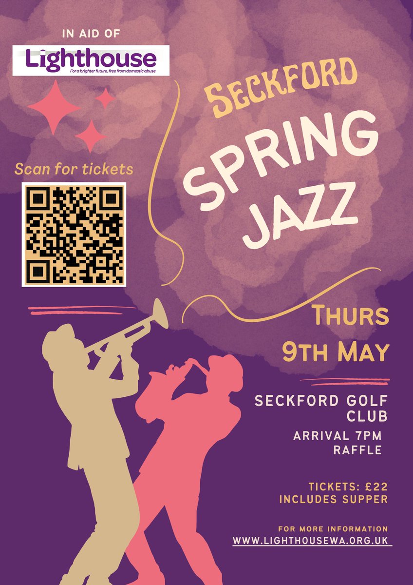 Tickets close for this event this Wednesday at 12noon, don't forget to book your tickets now either via the QR Code or the link below.
seckfordspringjazz.eventbrite.co.uk
#jazznight #jazzvibes #fundraisingevent #suffolkcharity