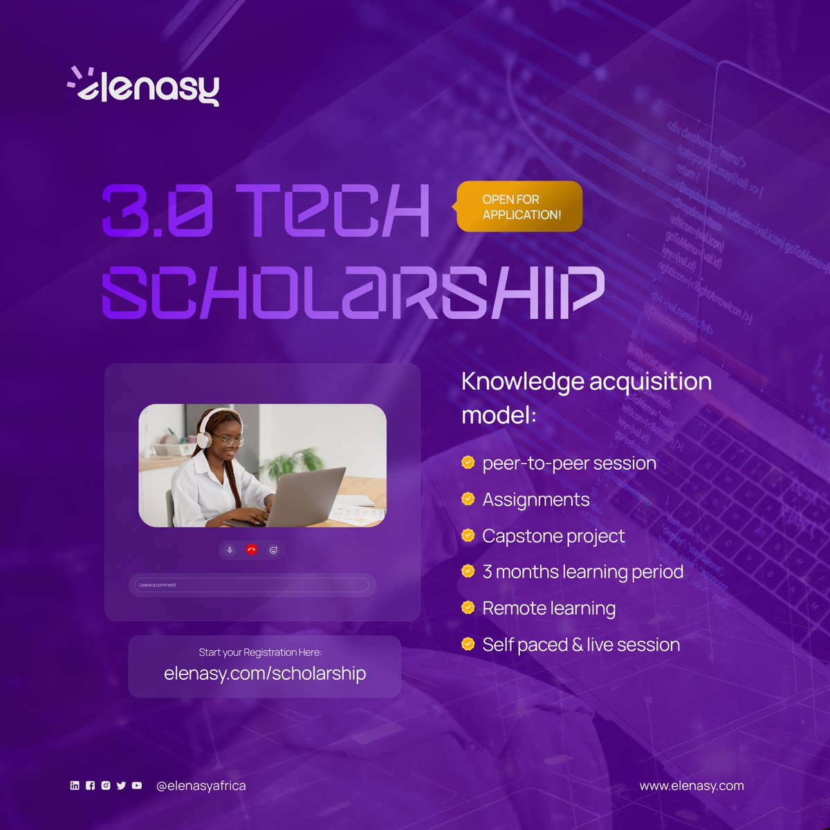 Have you been wondering what the 3-months learning journey with Elenasy entails? 

Here is a detailed breakdown of our Knowledge acquisition model 

#elenasy #scholarship #techscholarship