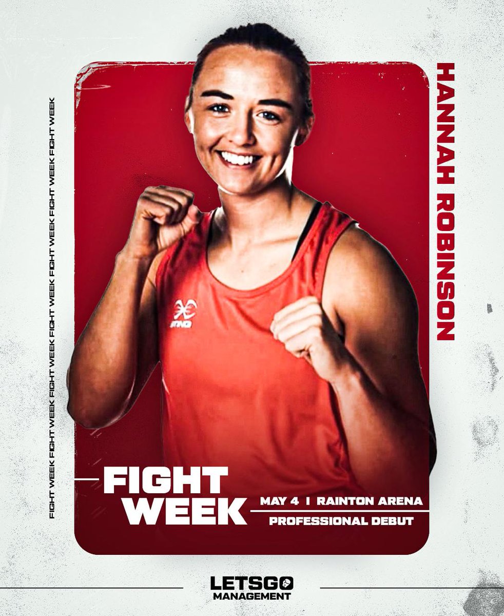 IT'S FIGHT WEEK! Former GB podium boxer & decorated amateur @HRobinsonbox makes her Pro Debut this Saturday at the Rainton Arena.