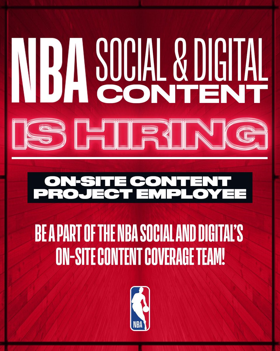 Exciting time to join the squad 👀 All vertical content savvy capturers/curators who are NBA fans, DM me! Really unique opportunity here. Link to apply: careers.nba.com/job/10742/On-S…