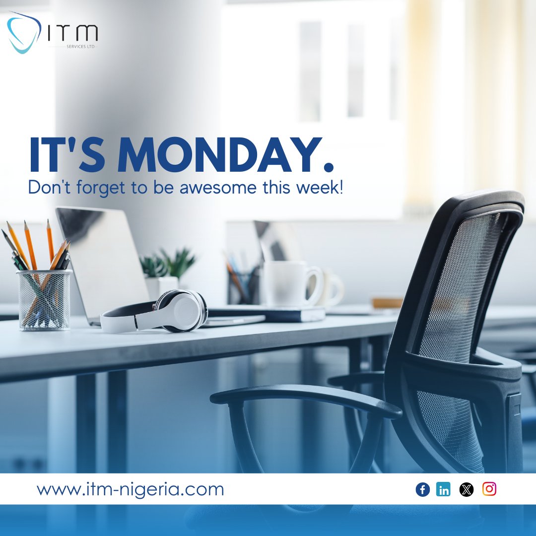 Have an awesome week ahead!

#monday #mondaymood #itmservices #hrsolutions #jobposting #hrconsulting #hrconsultingfirminabuja #hrconsultingfirminlagos #hrcompany #hrservices