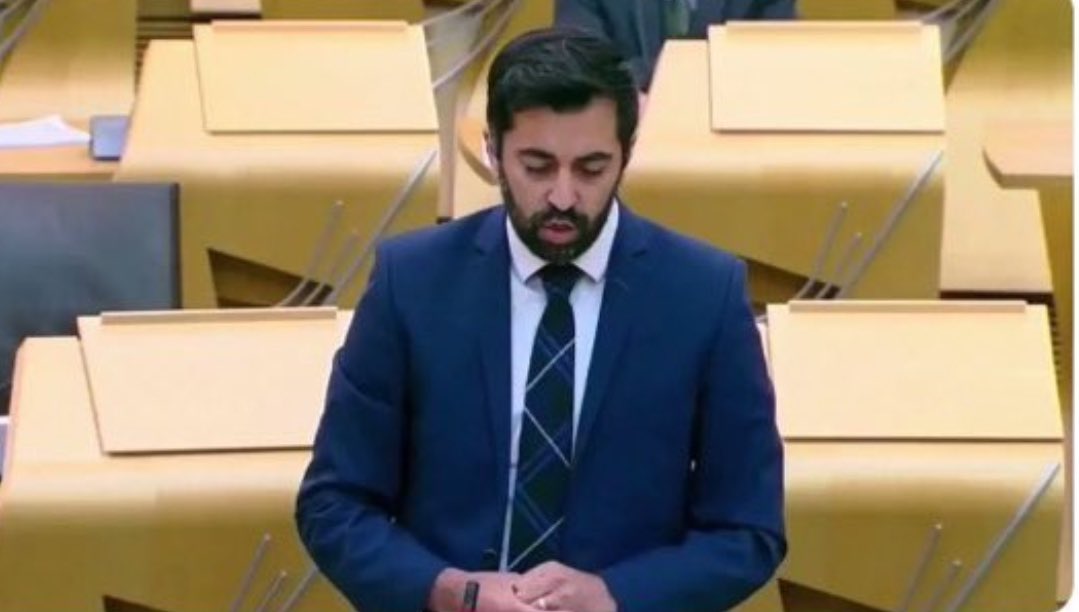 The anti-white hate preacher Humza Yousaf has finally resigned. He will go down in history for his anti-white speech at the Scottish Parliament complaining that there are too many WHITE people in Scotland.