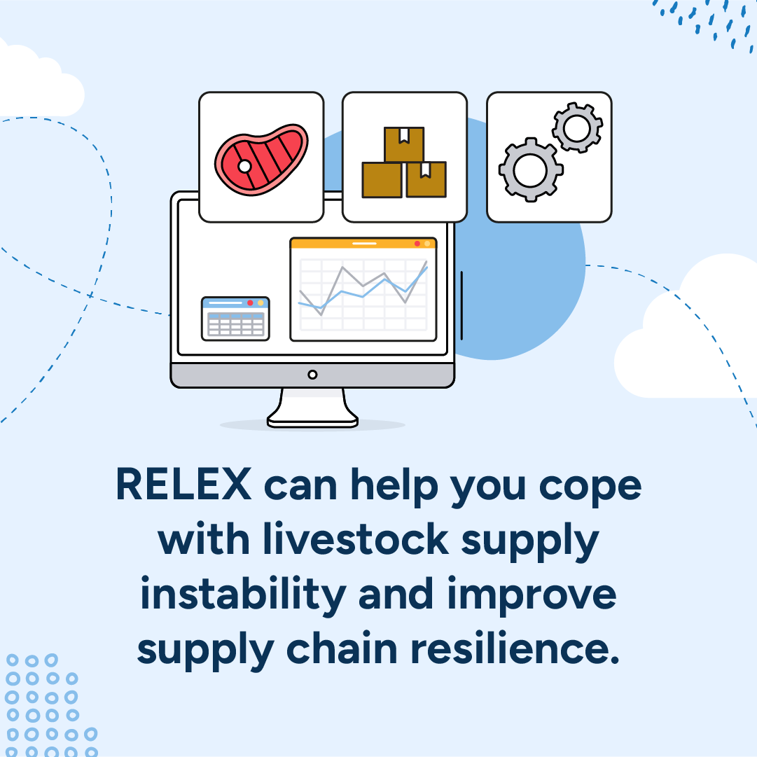 Facing livestock supply uncertainty? Our solutions help identify sourcing issues and line up alternative suppliers, improving supply chain resilience. Discover adaptive, autonomous, and aligned planning benefits: engage.relexsolutions.com/meat-industry #SupplyChain