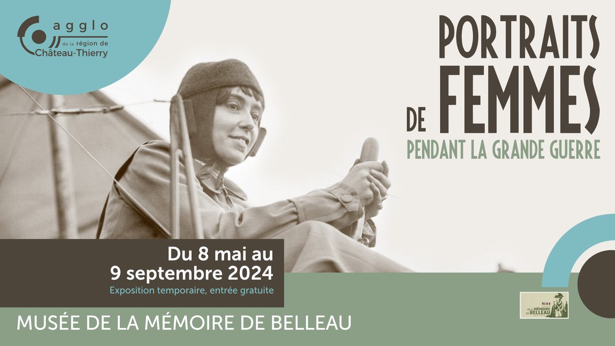 Le Musée de la Mémoire de #Belleau vous propose de découvrir le parcours de 8 #femmes exceptionnelles qui ont oeuvré pendant la Grande #Guerre.

ℹ️Le #musée réouvre ses portes 📅le 8 mai prochain, et ce jusqu'au 11 novembre, du jeudi au lundi, de 10h à 12h30 et de 13h30 à 17h30.