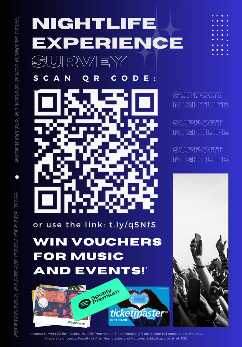 Responses needed! Have you been on a night out in the last 12 months? Please share your experiences of nightlife (electronic music events) by completing this short survey. Your input is crucial for ongoing research: t.ly/q5NfS #savenightlife #nightlife #EDM