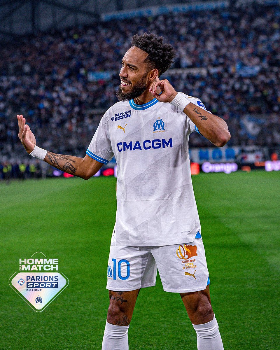 OM_Officiel's tweet photo. Un but ⚽️ et une passe décisive 👟 qui permettent à l’OM de dominer les Sang et Or ! 🥵
@Auba 🇬🇦 est l’𝗵𝗼𝗺𝗺𝗲 𝗱𝘂 𝗺𝗮𝘁𝗰𝗵 𝗯𝘆 @ParionsSport d’#OMRCL 🏅 https://t.co/FQ70tkmKuz