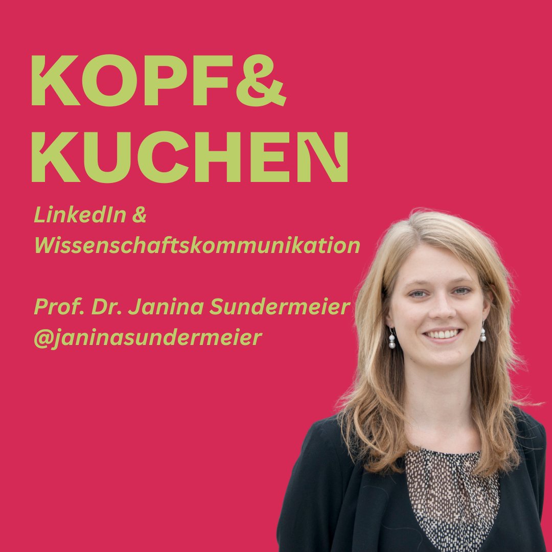 📷Save the date, Kopf & Kuchen (Folge 15) Sei beim  Instagram-Interview mit Prof. Dr. Janina Sundermeier am 15. Mai um 15 Uhr CET! Entdecke, wie LinkedIn für Wissenschaftskommunikation genutzt werden kann! Schreibt Eure Fragen in die Kommentare 👇