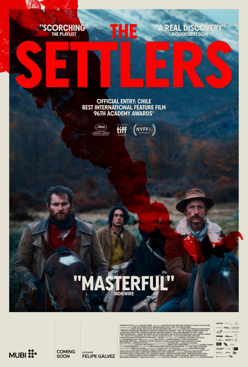 'The Settlers', or 'Los Colonos', is a powerful film. Tells of another dark chapter in the history of European settler colonialism, the genocide of the Selk'nam people of Tierra del Fuego, Chile, in early 20th c. Clearing the land for sheep and cattle.