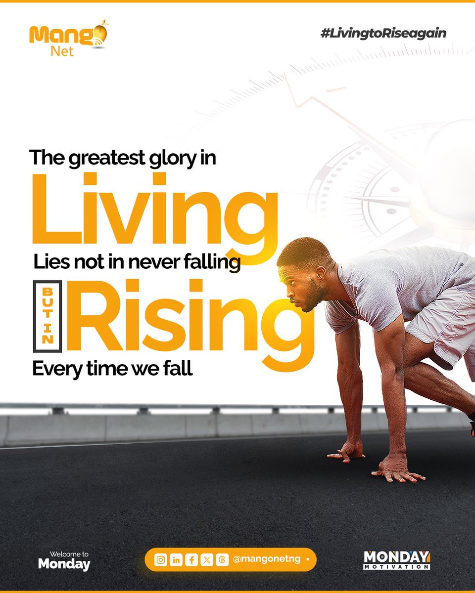 The greatest glory in living lies not in never falling but in Rising every time we fall. 

Welcome to a Vibrant Monday 🎉🎆🌞

#newweek #mondaymotivation #riseup #win #livelifetothefullest