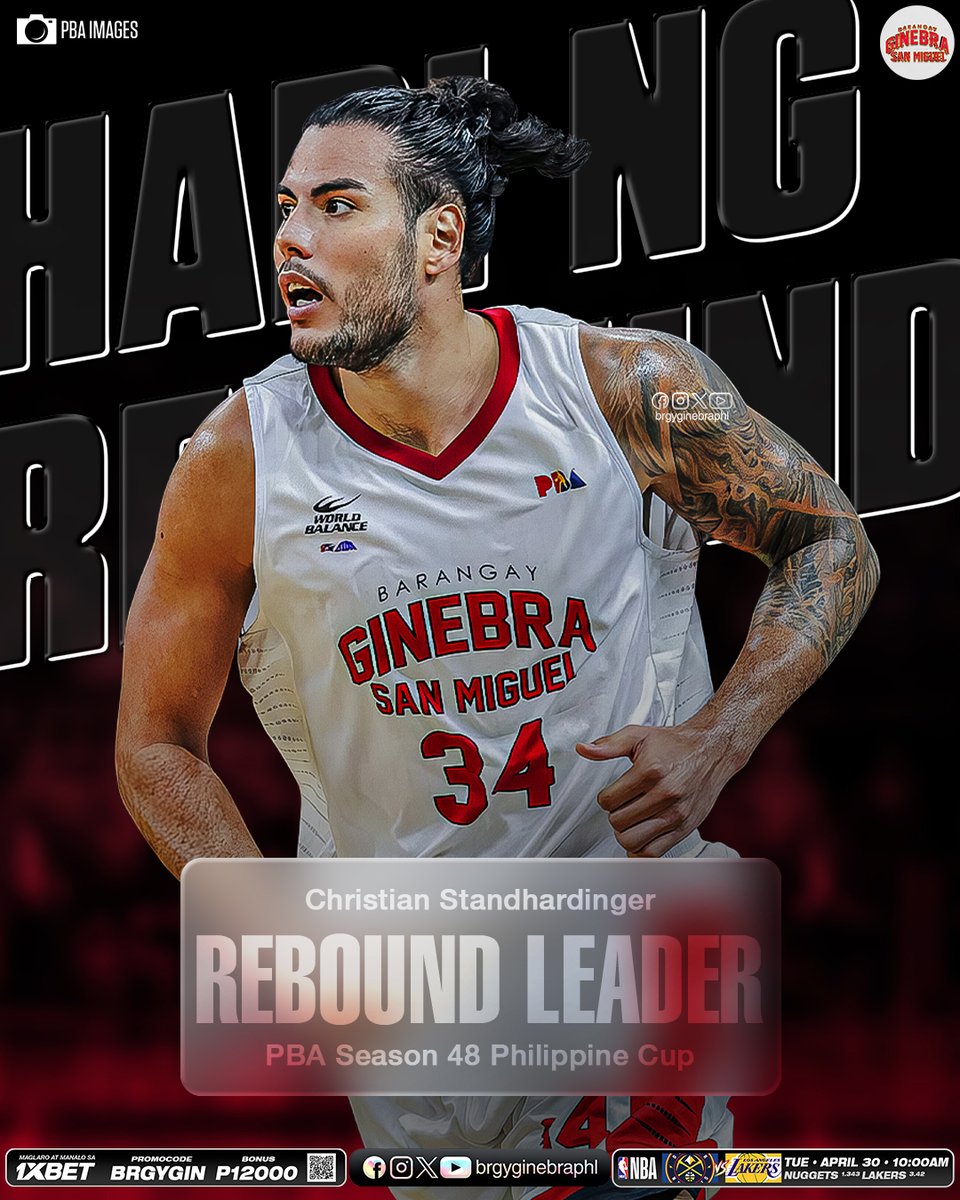Congratulations to Christian Standhardinger, the eventual Rebound Leader in this PBA Season 48 Philippine Cup. 🙌 #Bulldozer #HariNgRebound