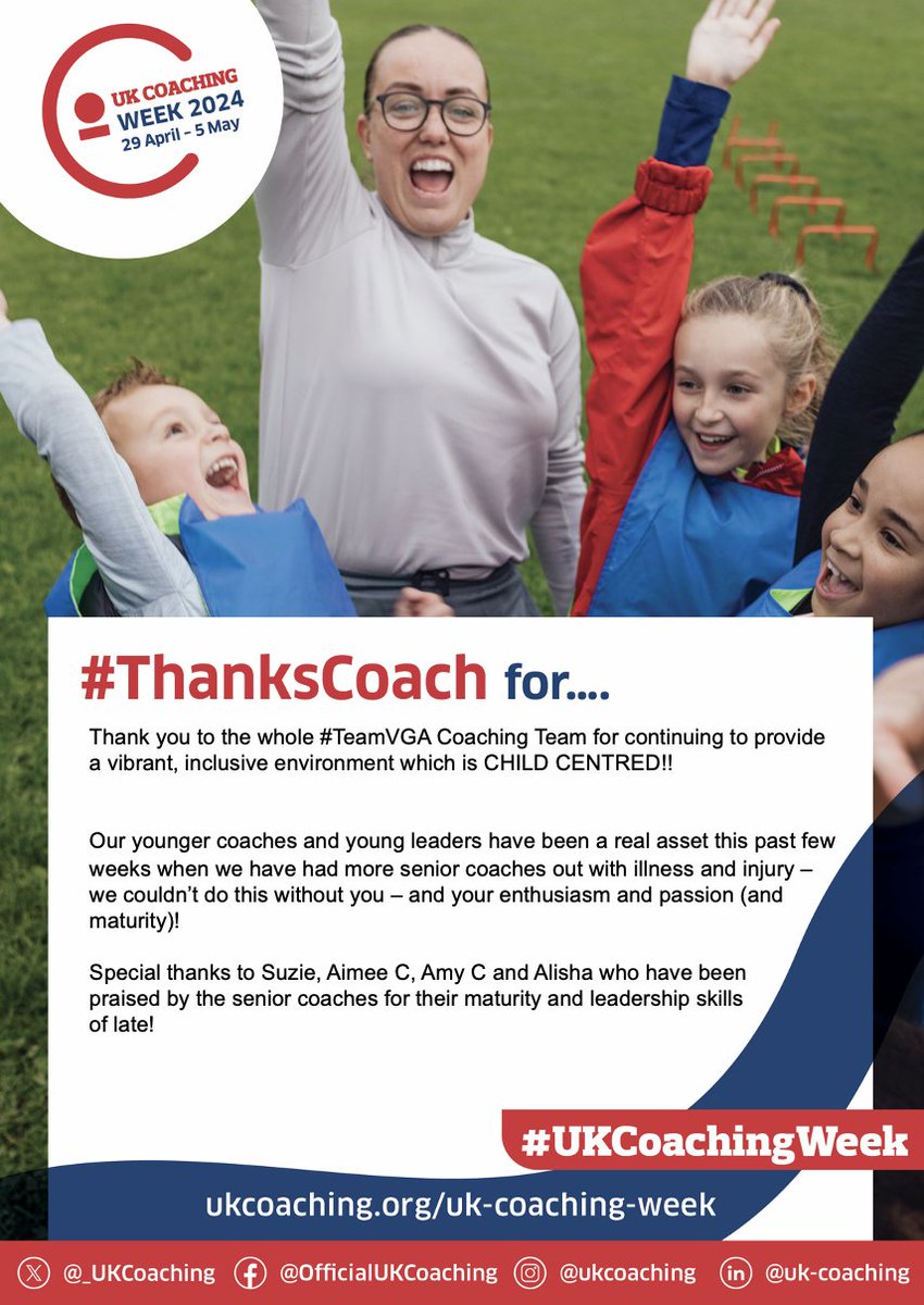 This #UKCoachingWeek we want to say #ThanksCoach to our WHOLE team ... plus a few young stand-outs!! #TeamVGA @_UKCoaching @WelshGymnastics