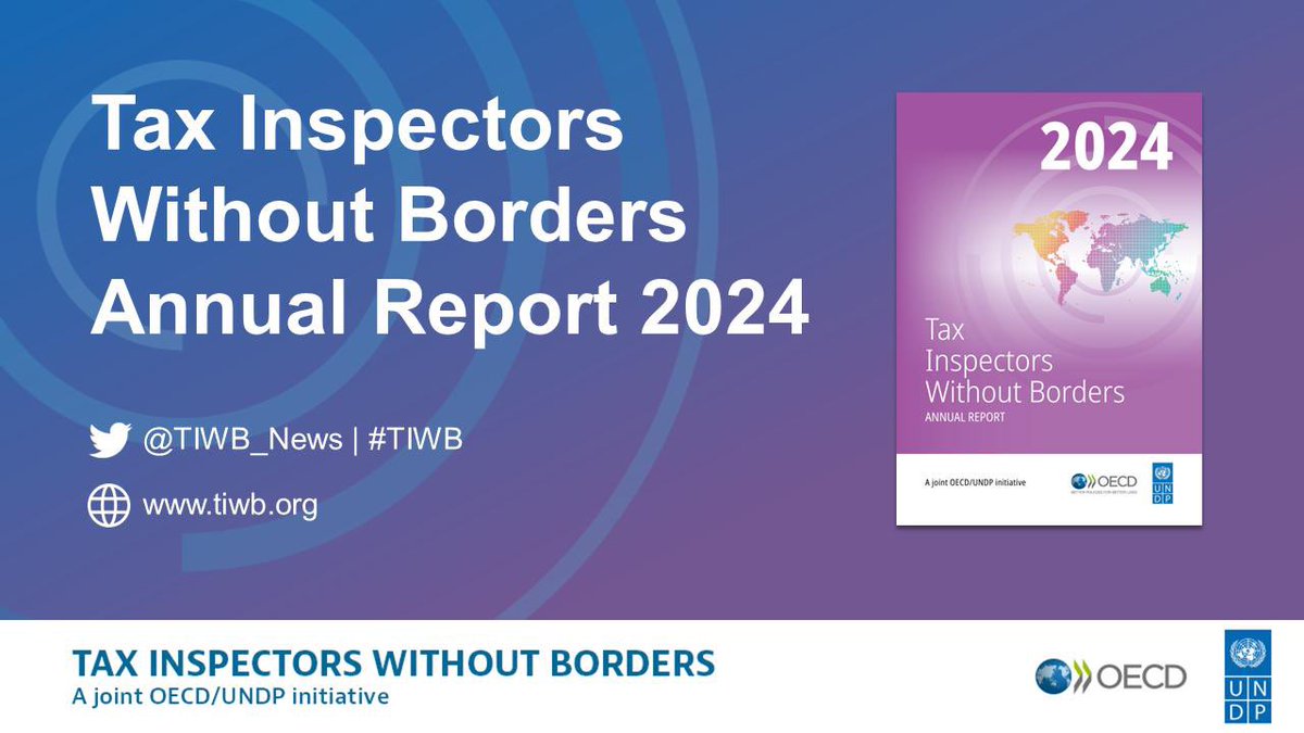 Pleased by the ongoing success of the collaboration between @OECD/@UNDP. Through our joint #TIWB initiative, we deliver assistance to developing country tax administrations wishing to build capacity. Read the TIWB Annual Report 2024: bit.ly/tiwb-2024